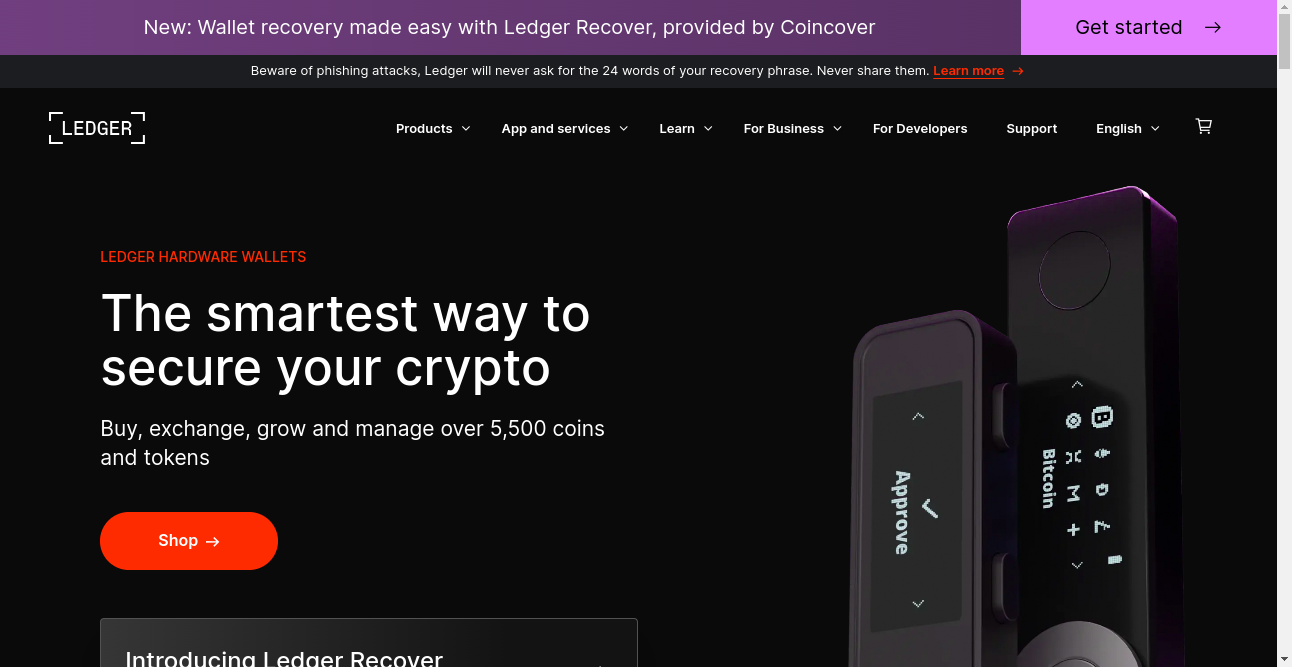 LEDGER Crypto Best List Home Page