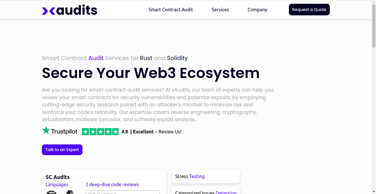 xAudits Crypto Best List Home Page