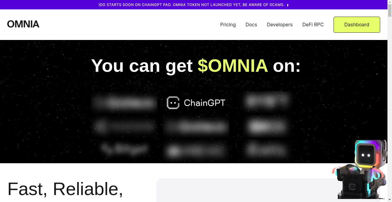 Omnia Protocol Crypto Best List Home Page