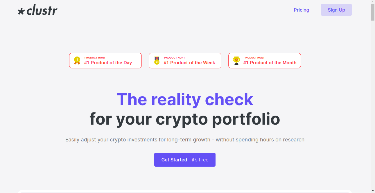 Clustr Crypto Best List Home Page