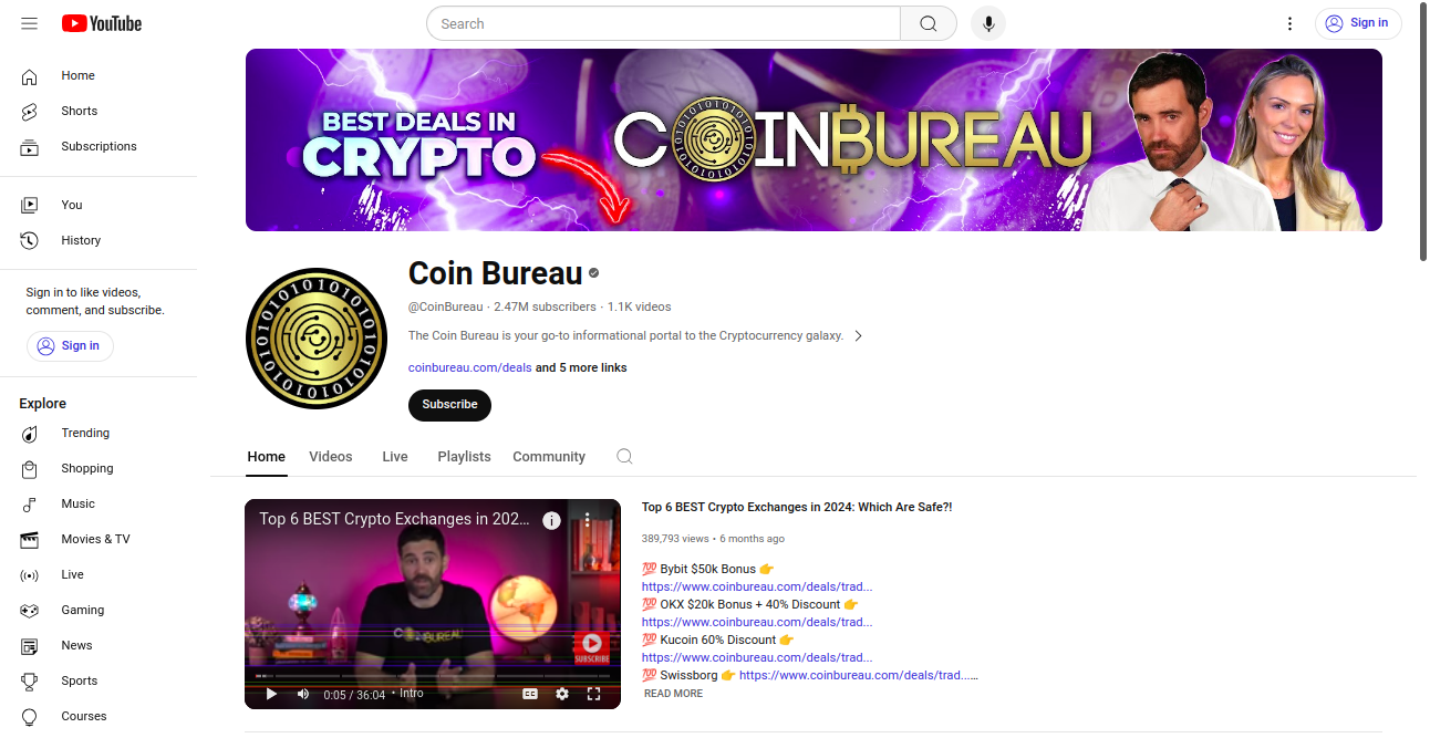 Coin Bureau Crypto Best List Home Page
