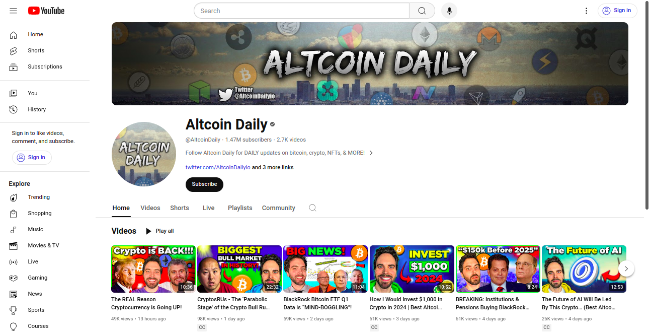Altcoin Daily Crypto Best List Home Page
