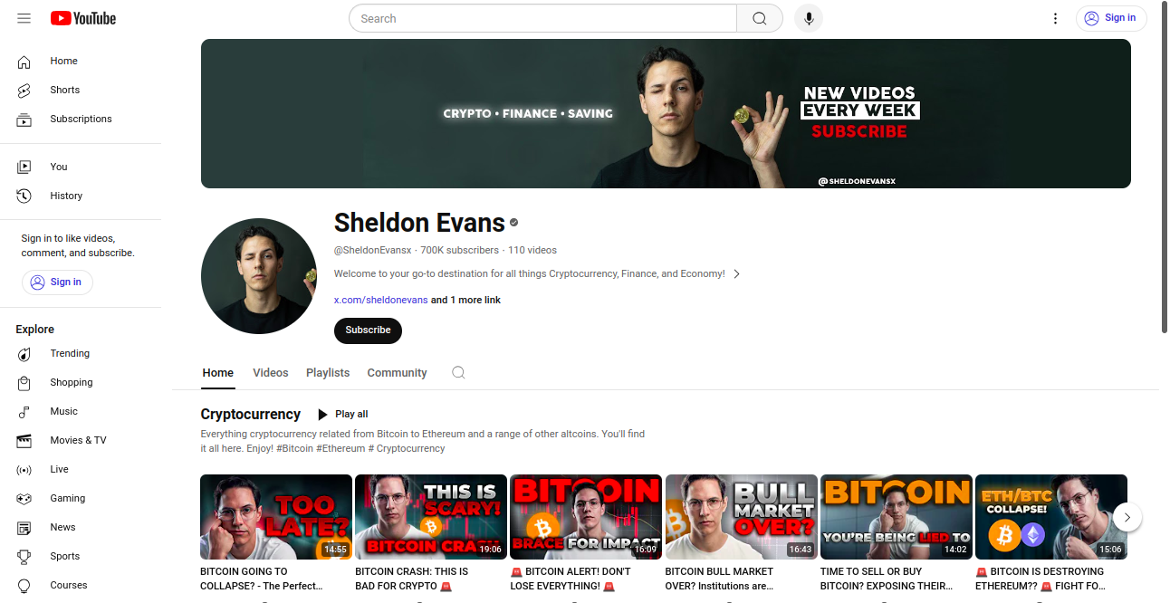 SHELDON EVANS Crypto Best List Home Page